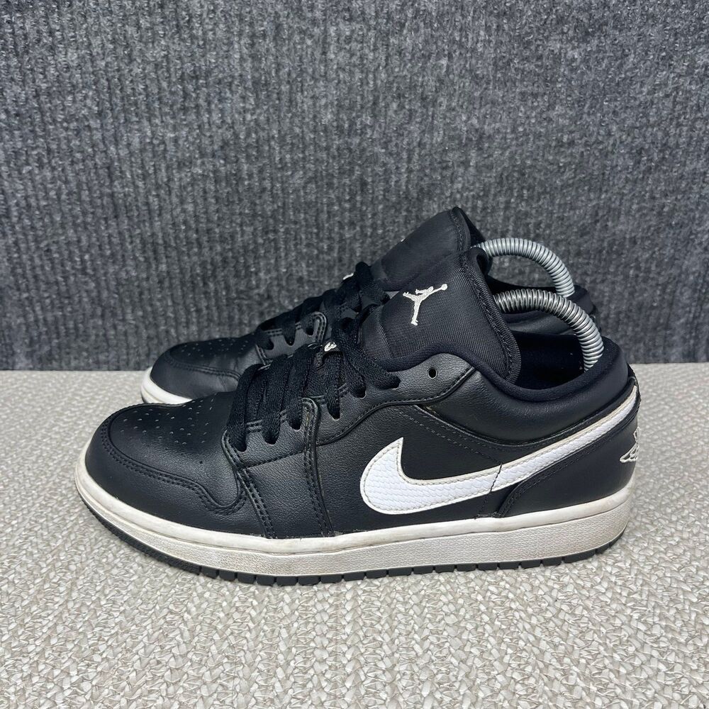 Nike Air Jordan 1 Low Black White Leather Shoes Women’s 8.5 AO9944-001 - Picture 3 of 8